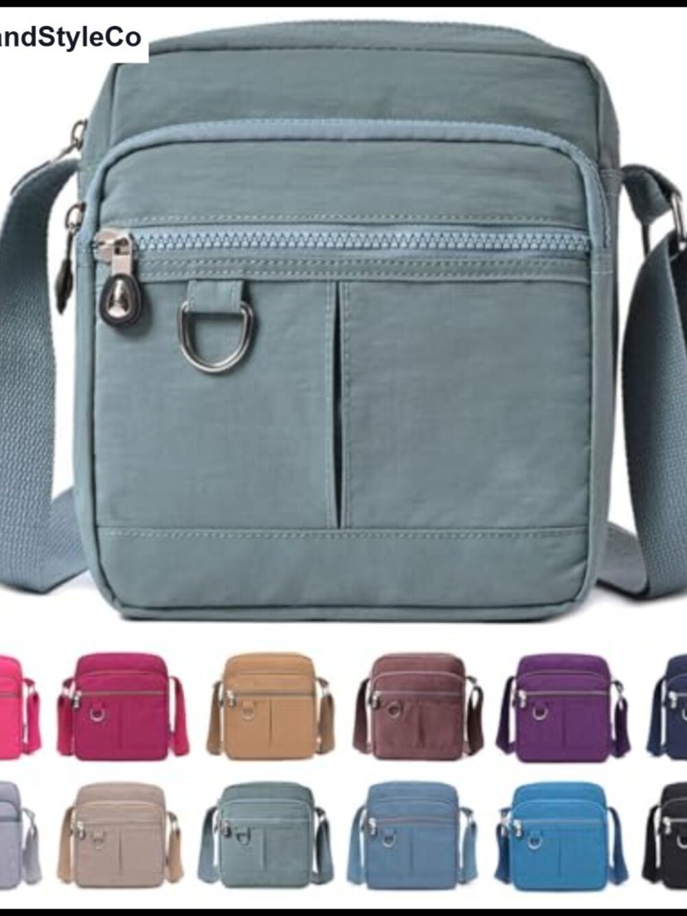 Women's Nylon Waterproof Crossbody Bag Lightweight Shoulder Handbag Travel Purse